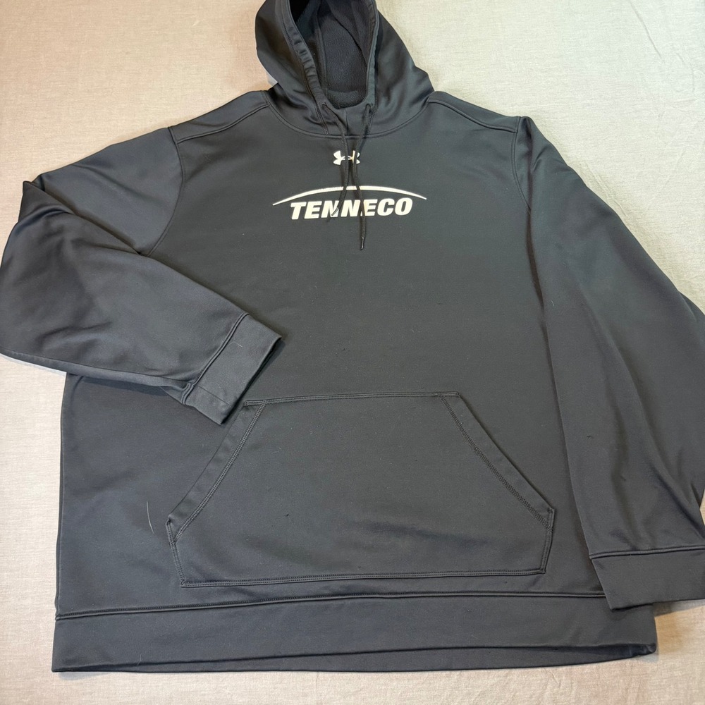 Under Armour Hoodie Mens 4XL Black Good Tenneco Corporate Fleece Sweatshirt